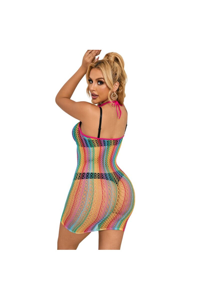 SUBBLIME - 952341 VESTITO A RETE ARCOBALENO TAGLIA UNICA