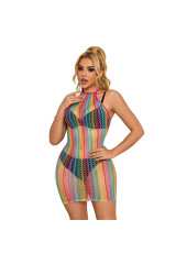 SUBBLIME - 952341 VESTITO A RETE ARCOBALENO TAGLIA UNICA