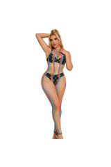 SUBBLIME - 952358 BODYSTOCKING CON COLLO ALTO IN RETE ARCOBALENO XS/M