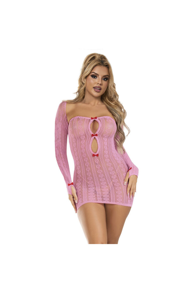 SUBBLIME - 952471 VESTITO A RETE ROSA TAGLIA UNICA