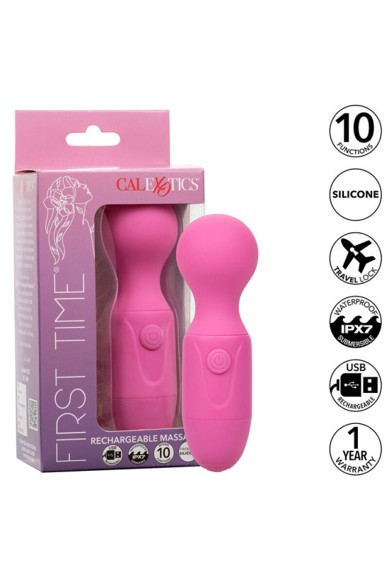CALEXOTICS - FIRST TIME MASSAGGIATORE RICARICABILE 10 VIBRAZIONI ROSA