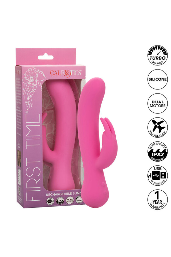CALEXOTICS - FIRST TIME VIBRATORE CONIGLIO RICARICABILE ROSA