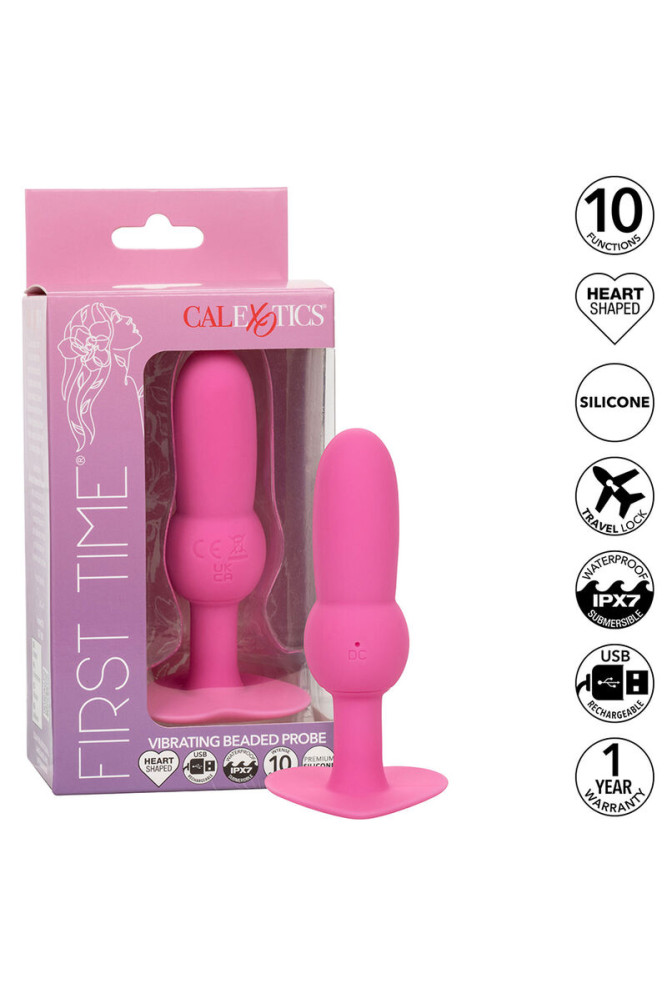 CALEXOTICS - FIRST TIME PLUG ANALE SONDA PERLINE 10 VIBRAZIONI ROSA