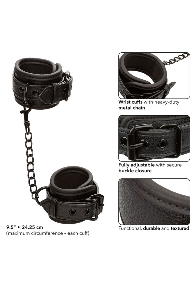 CALEXOTICS - NOCTURNAL MANICHETTE DA POLSO IN PELLE REGOLABILI NERE