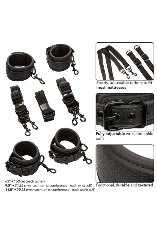 CALEXOTICS - NOCTURNAL CINGHIE PER LETTO IN PELLE REGOLABILI NERE