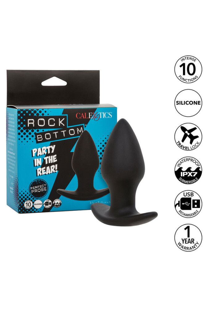 CALEXOTICS - ROCK BOTTOM PERFECT ANAL PLUG 10 VIBRAZIONI SILICONE NERO