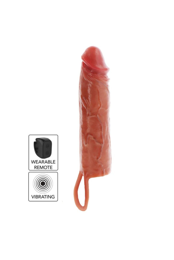 GET REAL - GUAINA VIBRANTE PER PENE IN SILICONE PER PELLE IDRATATA CARAMELLO 20 CM