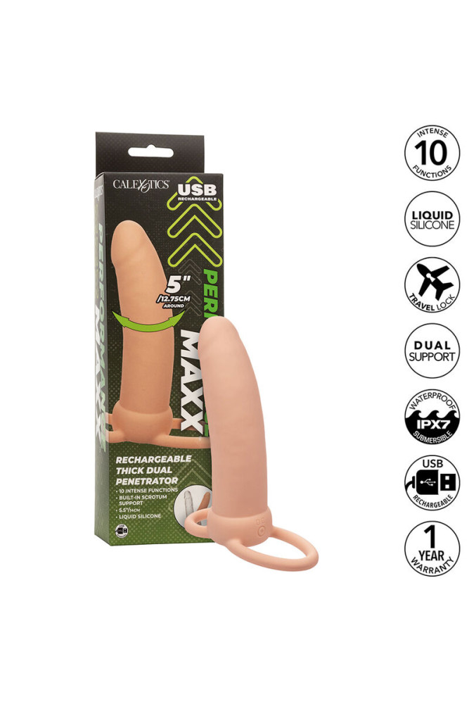 CALEXOTICS - MAXX THICK DUAL PENETRATOR 10 VIBRAZIONI CARNE