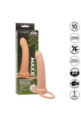 CALEXOTICS - MAXX RIBBED DUAL PENETRATOR 10 VIBRAZIONI CARNE