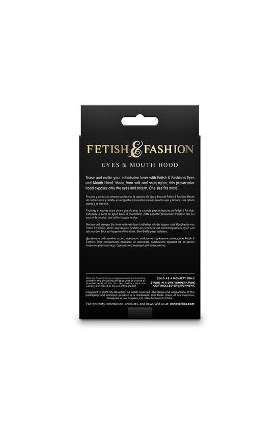 NS NOVELTIES - FETISH & FASHION OCCHI E BOCCA CAPPUCCIO NYLON NERO