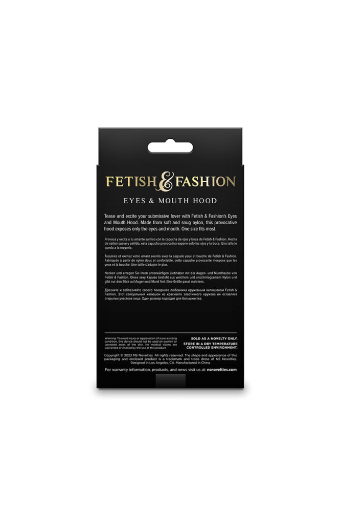 NS NOVELTIES - FETISH & FASHION OCCHI E BOCCA CAPPUCCIO NYLON NERO