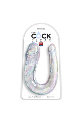KING COCK - DOUBLE TROUBLE DOPPIO TROUBLE 44 CM TRASPARENTE