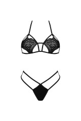 LIVCO CORSETTI FASHION - JIMENA LC 20216 REGGISENO + PERIZOMA NERO TAGLIA UNICA