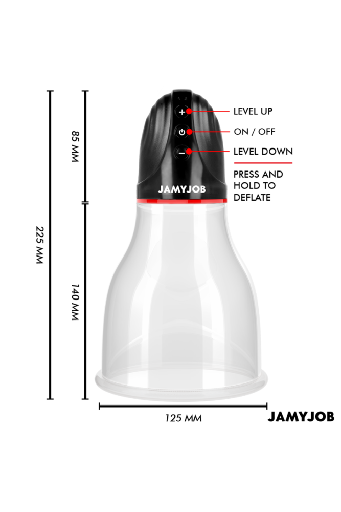 JAMYJOB - POMPA AUTOMATICA PER TESTICOLI XPAND LITE 3 LIVELLI DI ASPIRAZIONE GRIGIA