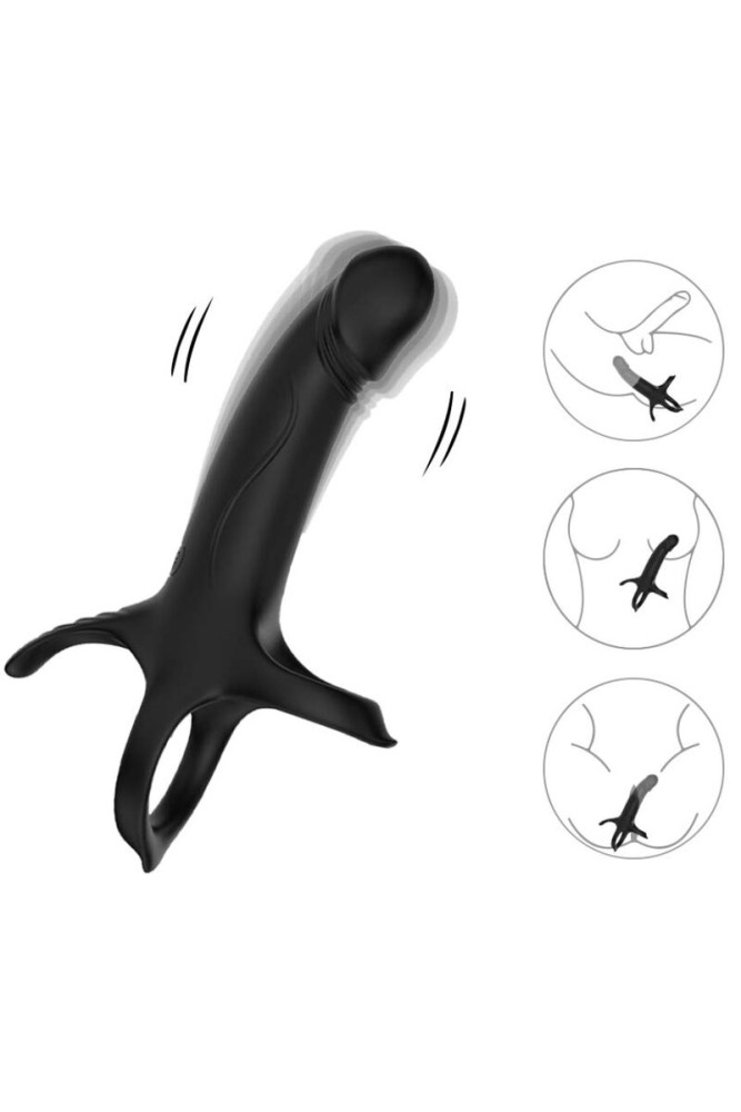 ARMONY - DILDO CON ANELLO E VIBRATORE NERO