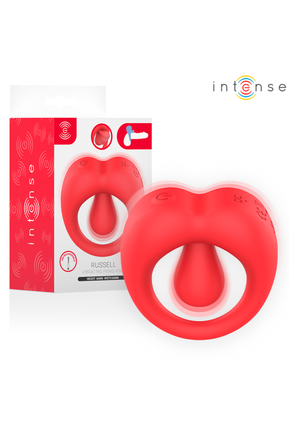 INTENSE - RUSSELL ANILLO VIBRADOR CON ESTIMULACIÓN DE CLÍTORIS ROJO