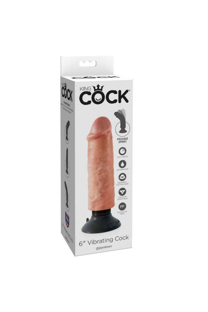 KING COCK - DILDO VIBRATORE 15.24 CM NATURALE