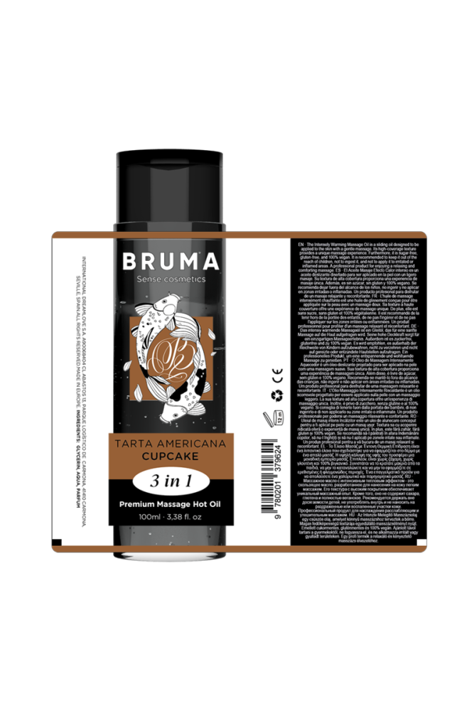 BRUMA - OLIO DA MASSAGGIO PREMIUM EFFETTO CALORE SAPORE CUPACKE 3 IN 1 - 100 ML