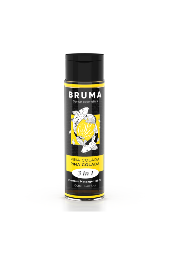 BRUMA - OLIO DA MASSAGGIO PREMIUM EFFETTO CALORE SAPORE PINA COLADA 3 IN 1 - 100 ML