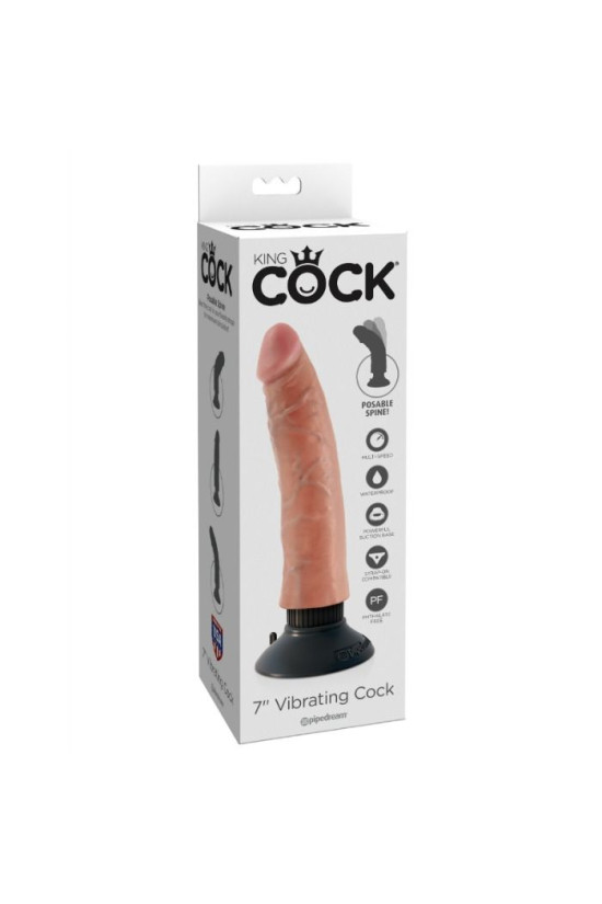 KING COCK - DILDO VIBRATORE 17.78 CM NATURALE