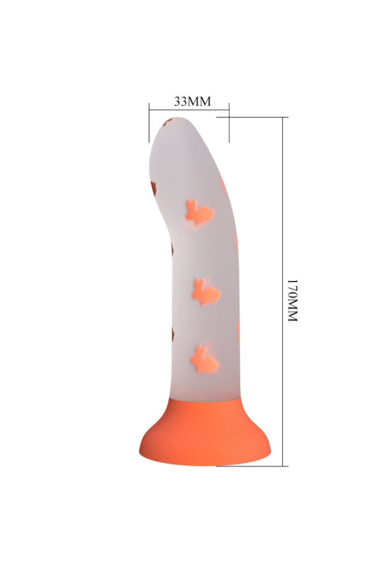 PRETTY LOVE - DILDO MAGICO NIGHTFALL SENZA VIBRAZIONI ARANCIO LUMINOSO