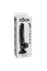 KING COCK - DILDO VIBRANTE CON TESTICOLI 23 CM NERO