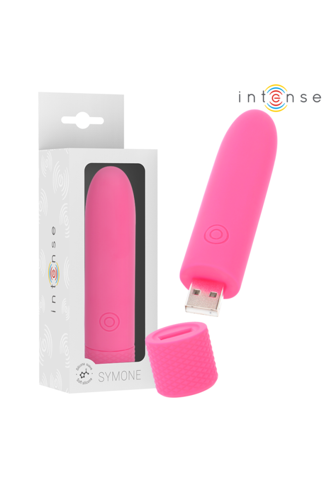 INTENSE - SYMONE USB RICARICABILE VIBRANTE BULLET 8 VIBRAZIONI ROSA 10 X 2