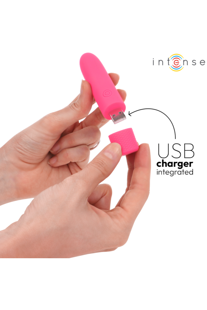 INTENSE - SYMONE USB RICARICABILE VIBRANTE BULLET 8 VIBRAZIONI ROSA 10 X 2