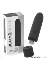 BLACK & SILVER - GERI USB RICARICABILE VIBRANTE BULLET 8 VIBRAZIONI NERO 10 X 2