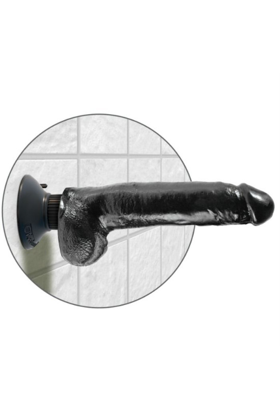 KING COCK - DILDO VIBRANTE CON TESTICOLI 23 CM NERO