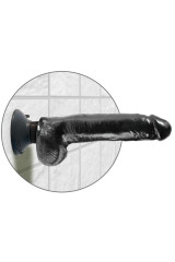 KING COCK - DILDO VIBRANTE CON TESTICOLI 23 CM NERO