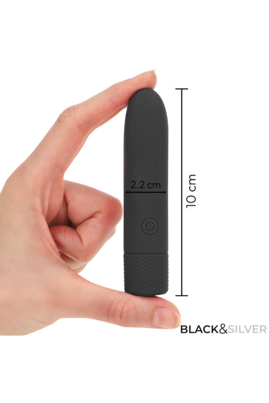 BLACK & SILVER - GERI USB RICARICABILE VIBRANTE BULLET 8 VIBRAZIONI NERO 10 X 2