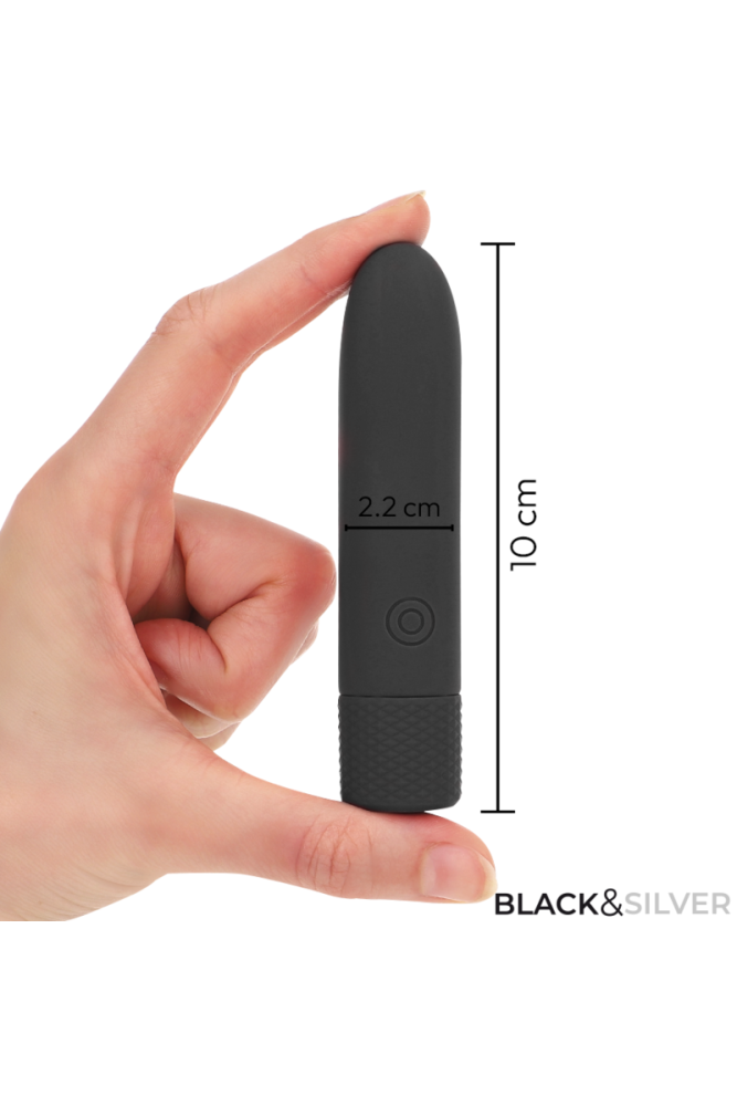 BLACK & SILVER - GERI USB RICARICABILE VIBRANTE BULLET 8 VIBRAZIONI NERO 10 X 2