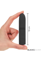 BLACK & SILVER - GERI USB RICARICABILE VIBRANTE BULLET 8 VIBRAZIONI NERO 10 X 2
