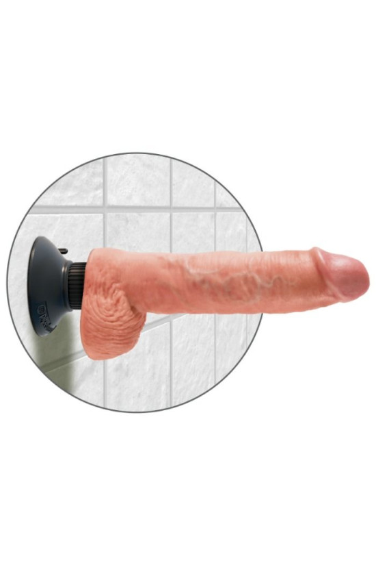 KING COCK - DILDO VIBRANTE CON TESTICOLI 25.5 CM COLORE NATURALE