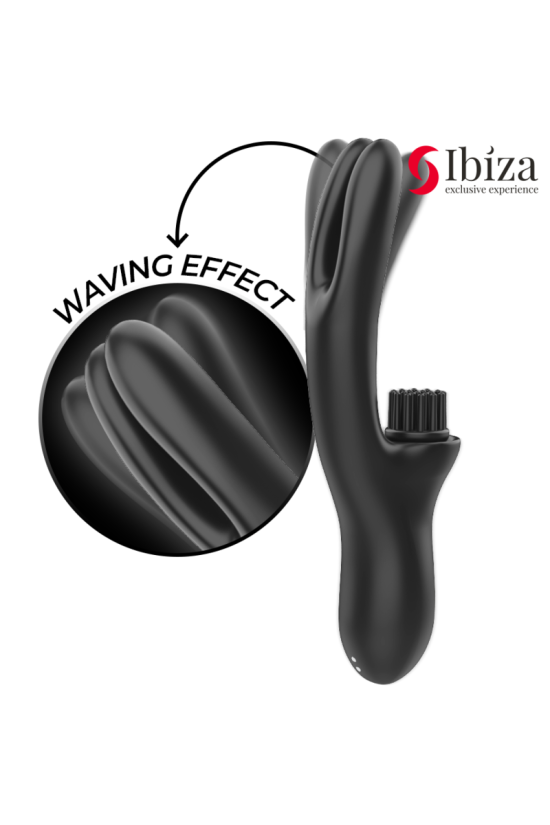 IBIZA - VIBRATORE CLITORIALE MULTICELLULARE E DOPPIA ONDA CON SPAZZOLA RABITT HI-TECH