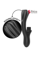 IBIZA - VIBRATORE CLITORIALE MULTICELLULARE E DOPPIA ONDA CON SPAZZOLA RABITT HI-TECH