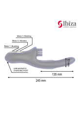 IBIZA - VIBRATORE CLITORIALE MULTICELLULARE E DOPPIA ONDA CON SPAZZOLA RABITT HI-TECH