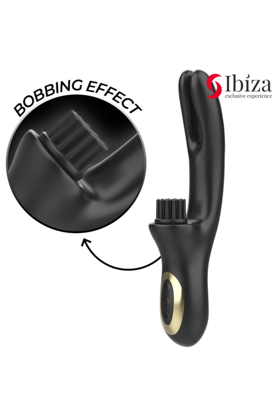 IBIZA - VIBRATORE CLITORIALE MULTICELLULARE E DOPPIA ONDA CON SPAZZOLA RABITT HI-TECH
