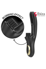 IBIZA - VIBRATORE CLITORIALE MULTICELLULARE E DOPPIA ONDA CON SPAZZOLA RABITT HI-TECH