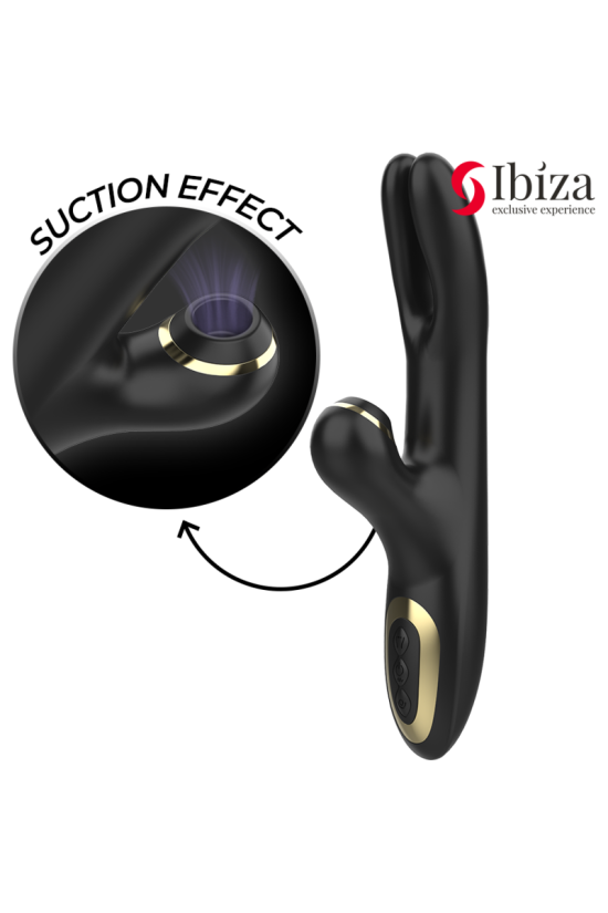 IBIZA - DOPPIO VIBRATORE BLOCCAGGIO NERO