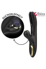 IBIZA - DOPPIO VIBRATORE BLOCCAGGIO NERO