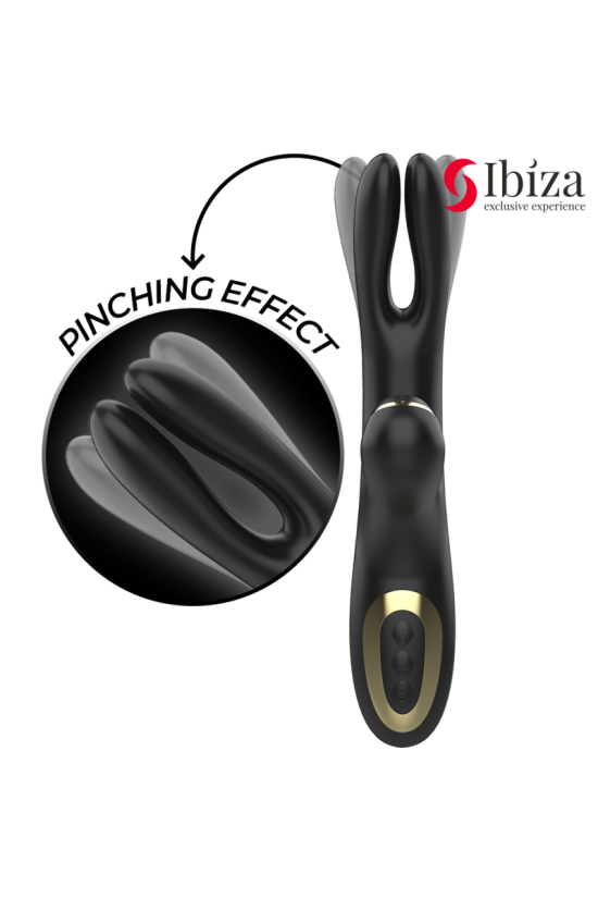 IBIZA - DOPPIO VIBRATORE BLOCCAGGIO NERO