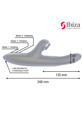 IBIZA - DOPPIO VIBRATORE BLOCCAGGIO NERO