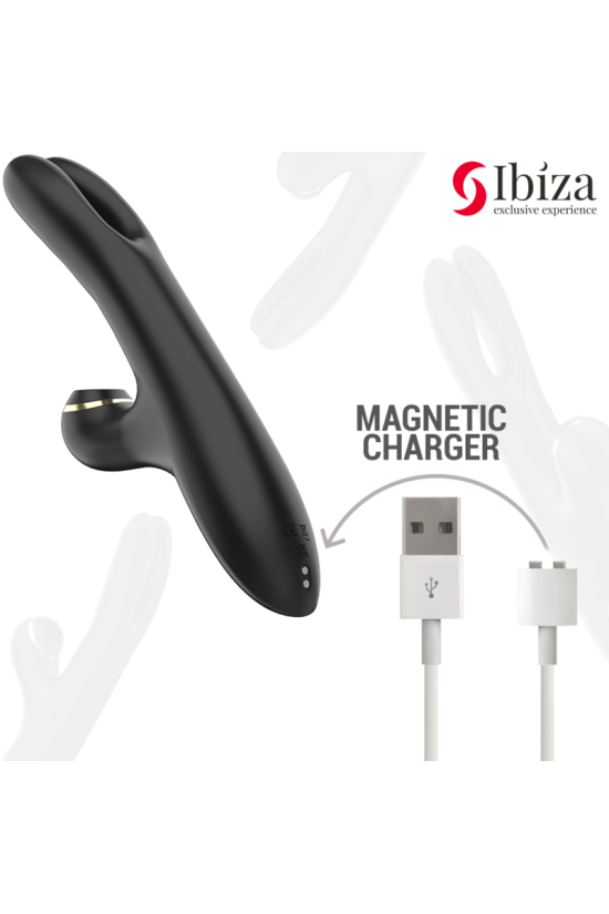 IBIZA - DOPPIO VIBRATORE BLOCCAGGIO NERO