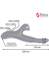 IBIZA - TWO DRAGONS DOPPIO VIBRATORE NERO