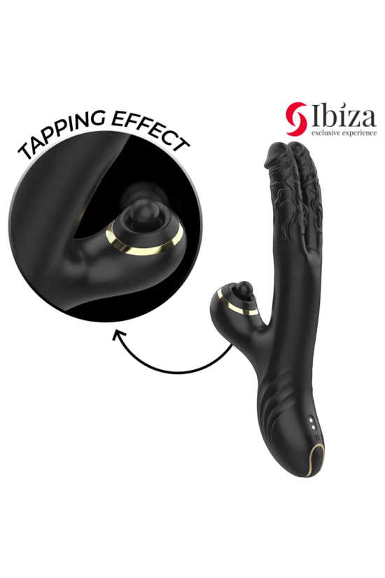 IBIZA - TWO DRAGONS DOPPIO VIBRATORE NERO