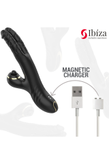 IBIZA - TWO DRAGONS DOPPIO VIBRATORE NERO