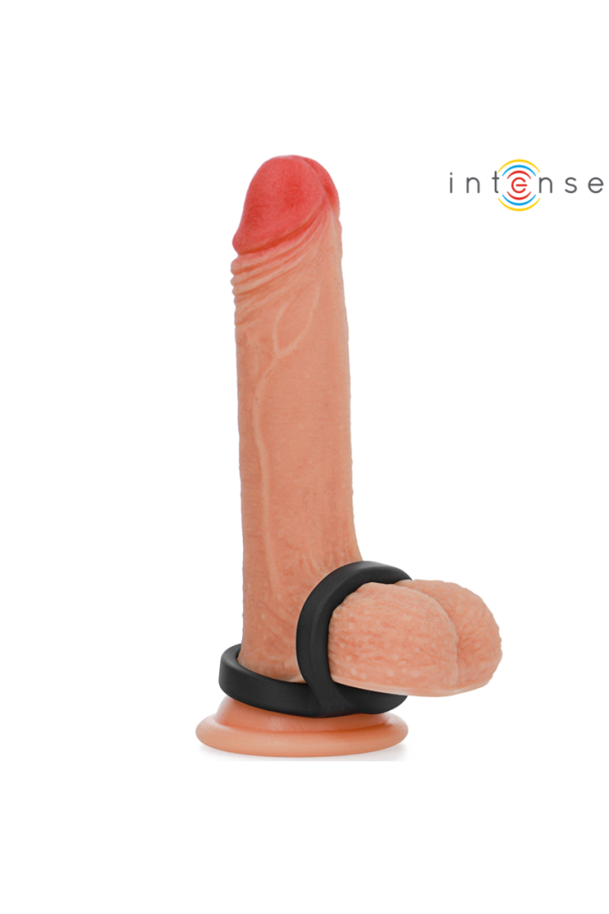INTENSE - BOBBY DOPPIO ANELLO PER PENE IN SILICONE NERO