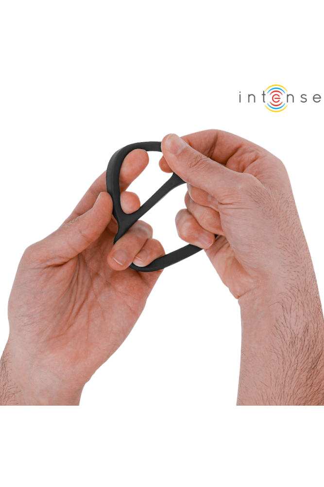 INTENSE - BOBBY DOPPIO ANELLO PER PENE IN SILICONE NERO